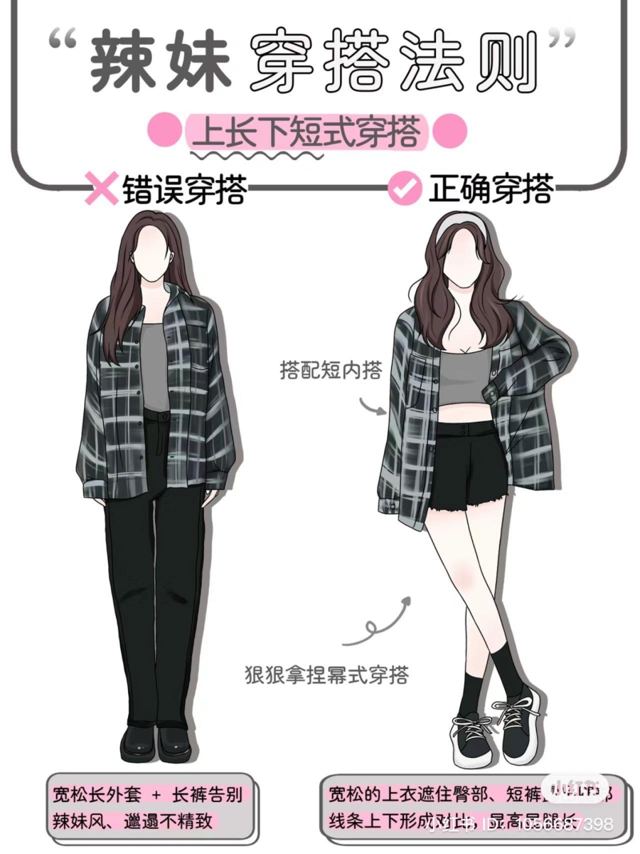 上长下短式穿搭