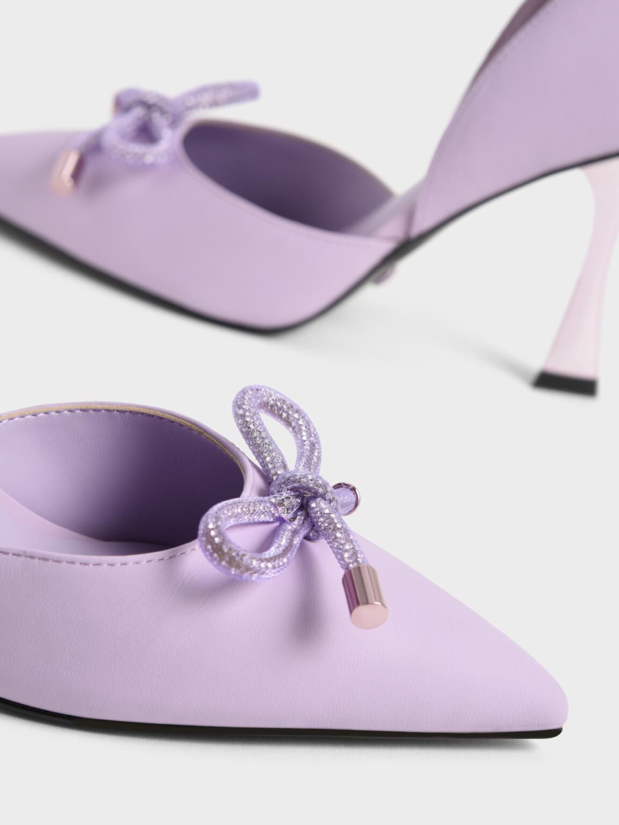 5、Gem-Embellished Bow-Tie D'Orsay Pumps