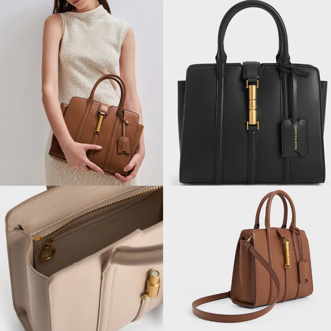 1、Cesia Metallic Accent Tote Bag