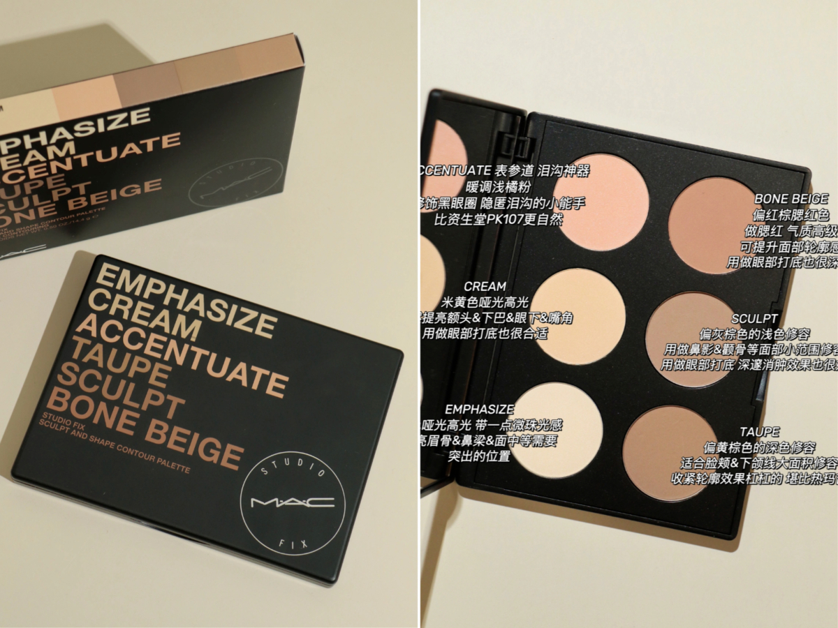 1）MAC 六色修容盘