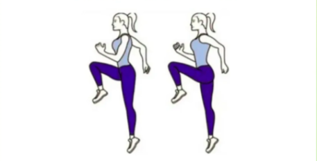 快速瘦腿小窍门四、原地高抬腿