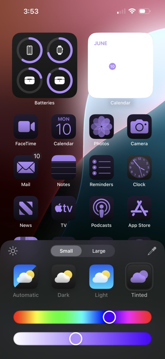 iOS18让用户可以随意调整图标颜色