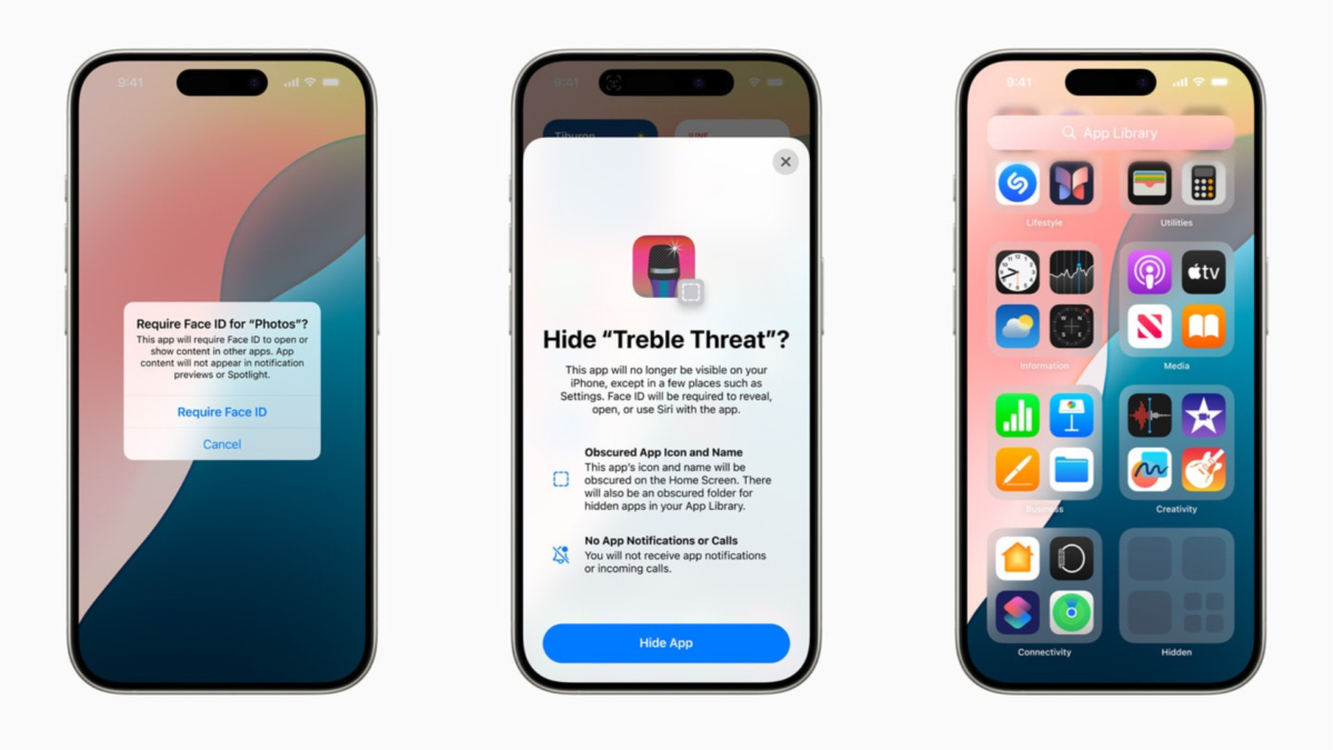 iOS18 新功能 5、锁定与隐藏 app