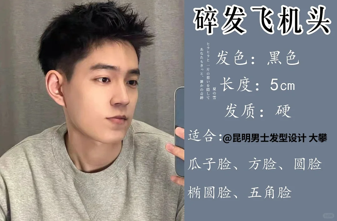 男生流行发型:碎发飞机头