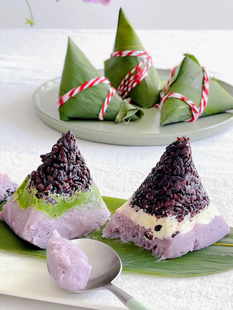 创意粽子 #1 | 芋泥紫米奶酪粽