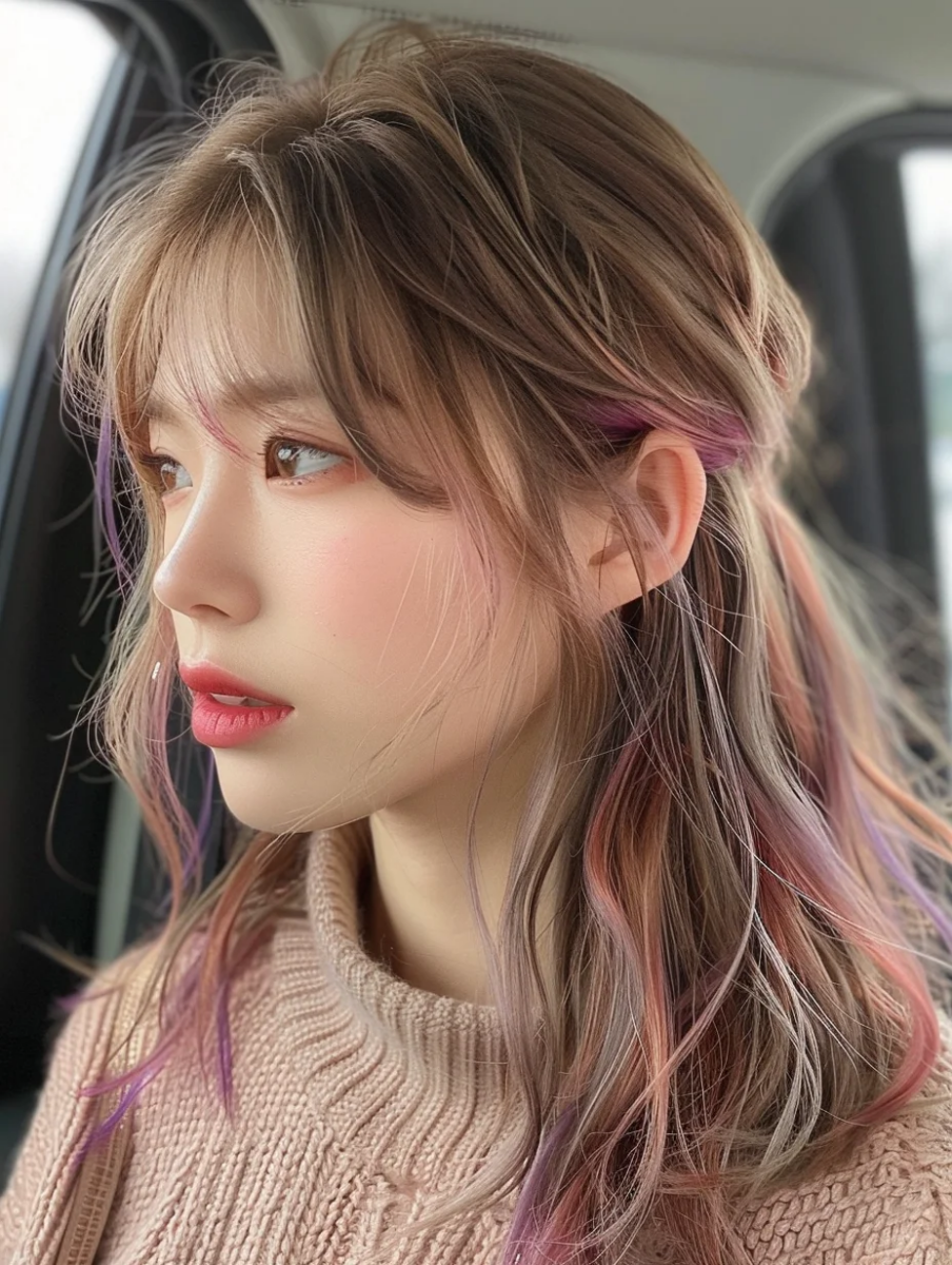 3、奶茶色+粉紫色