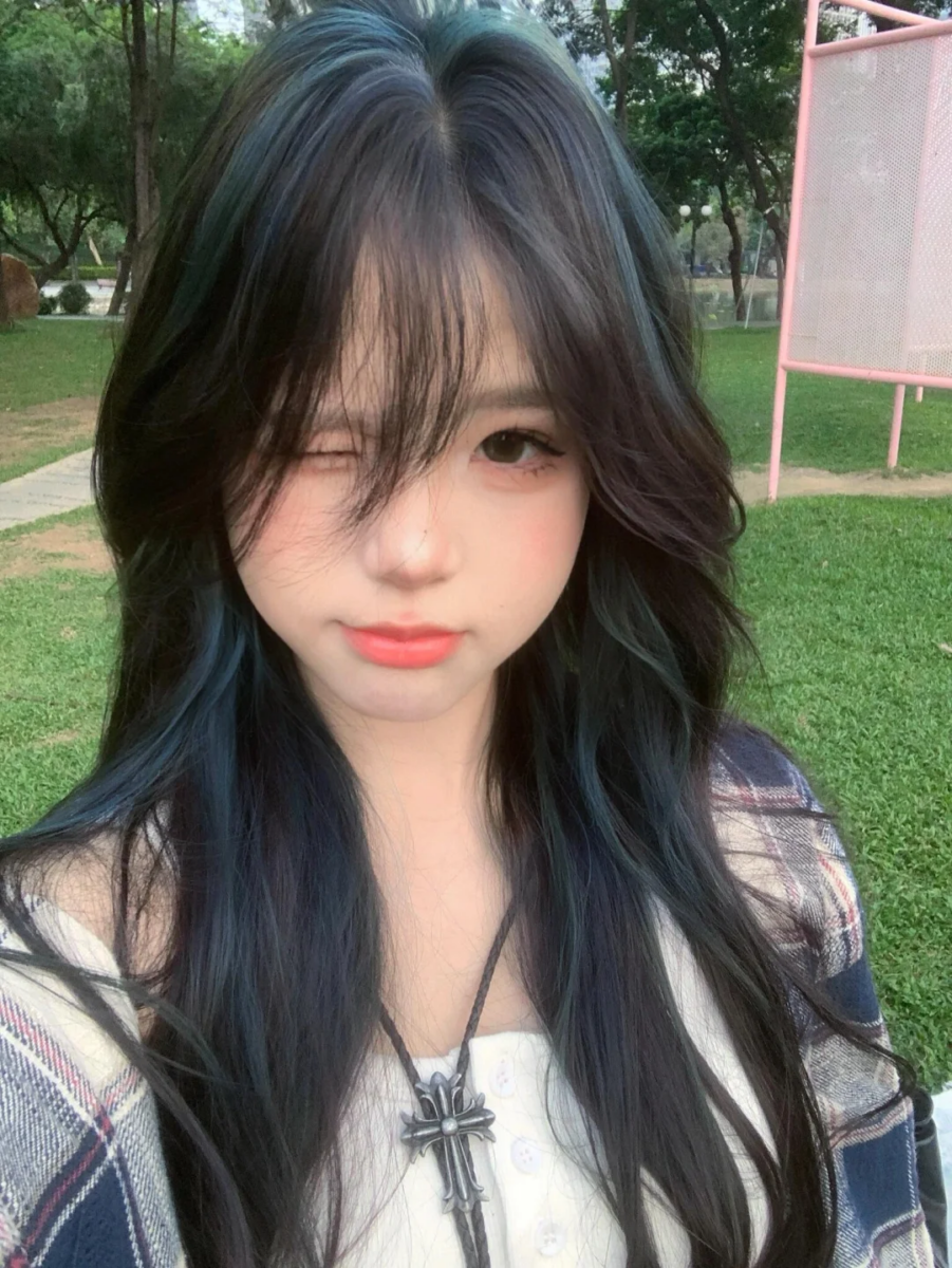 1、黑茶色+鸢尾蓝