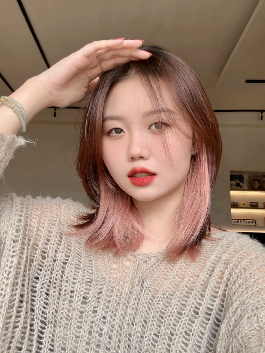 10、甜棕色+西柚粉