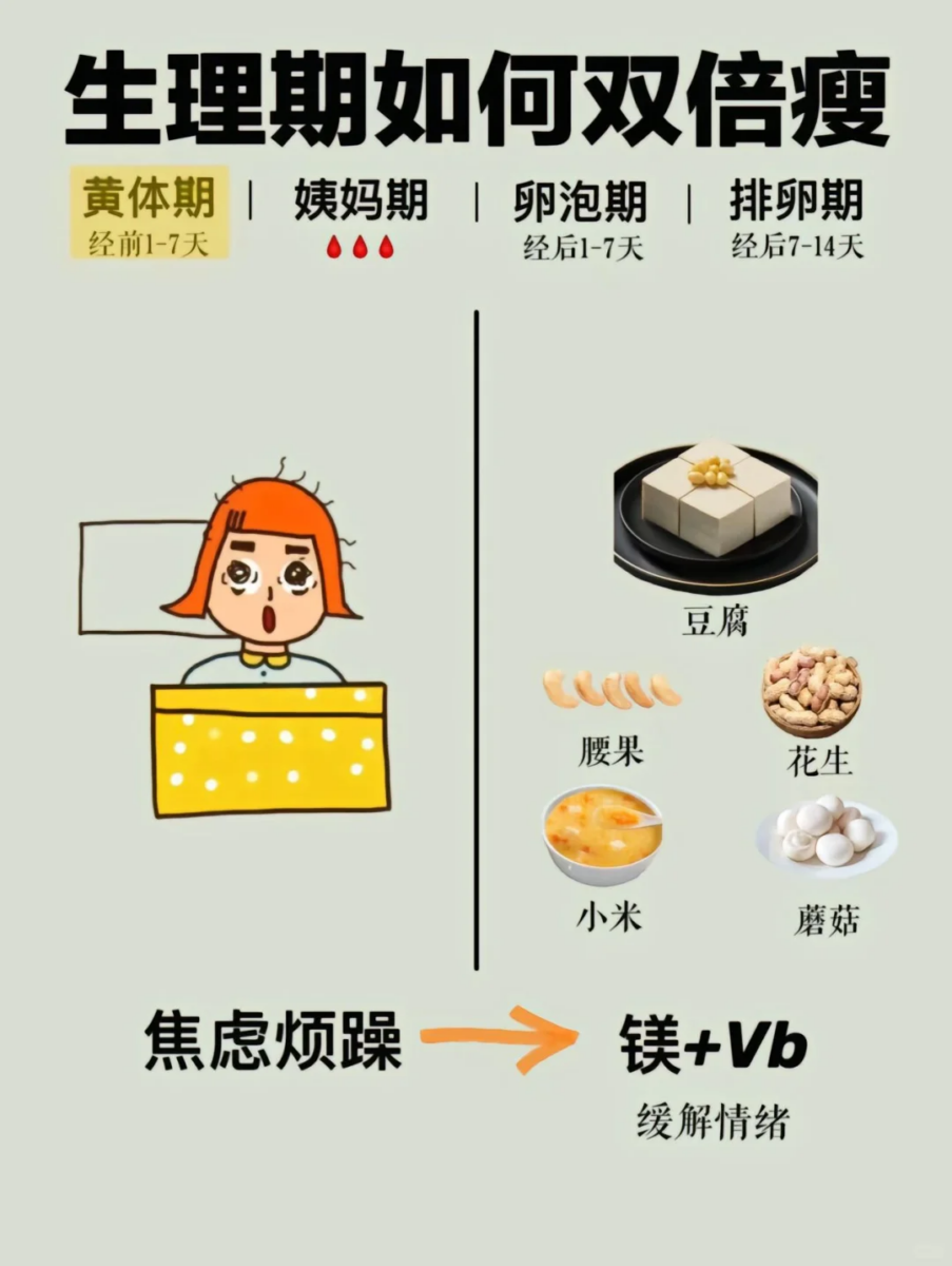 多摄入“镁”和“维生素B” -> 缓解焦虑