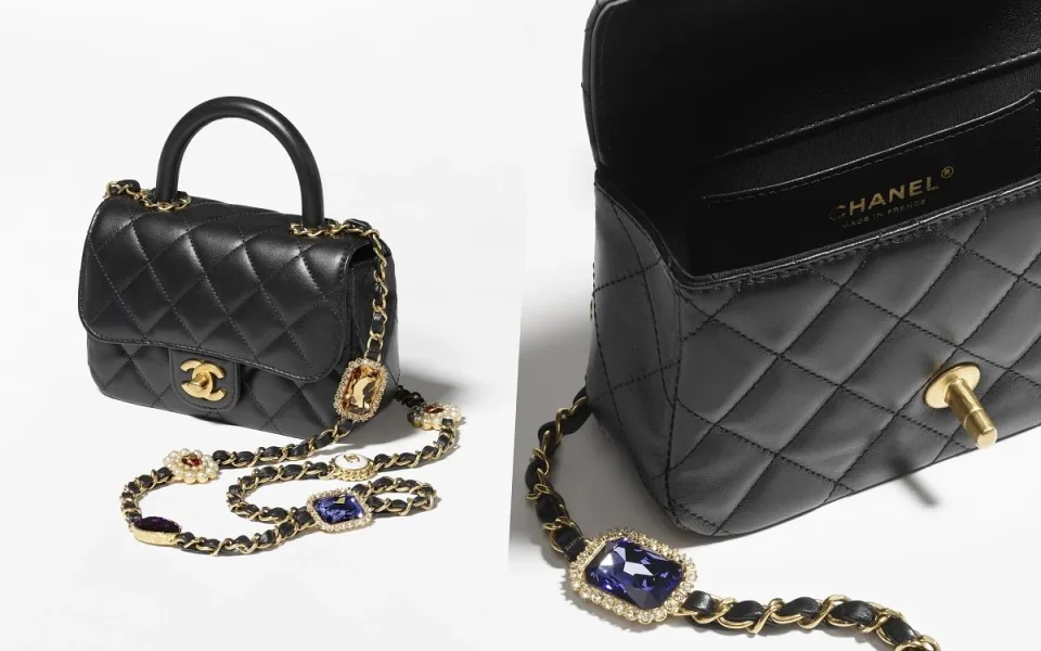 5、香奈儿迷你手把口盖包MINI FLAP BAG WITH TOP HANDLE