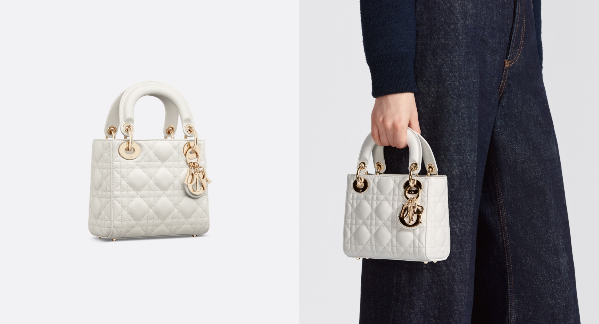 奶油白大牌包包推荐 | 3、Dior Mini Lady Dior Bag