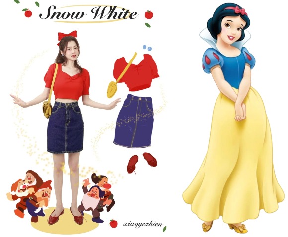 迪士尼公主穿搭：白雪公主