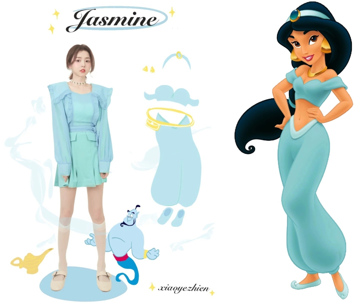 迪士尼公主穿搭：茉莉公主