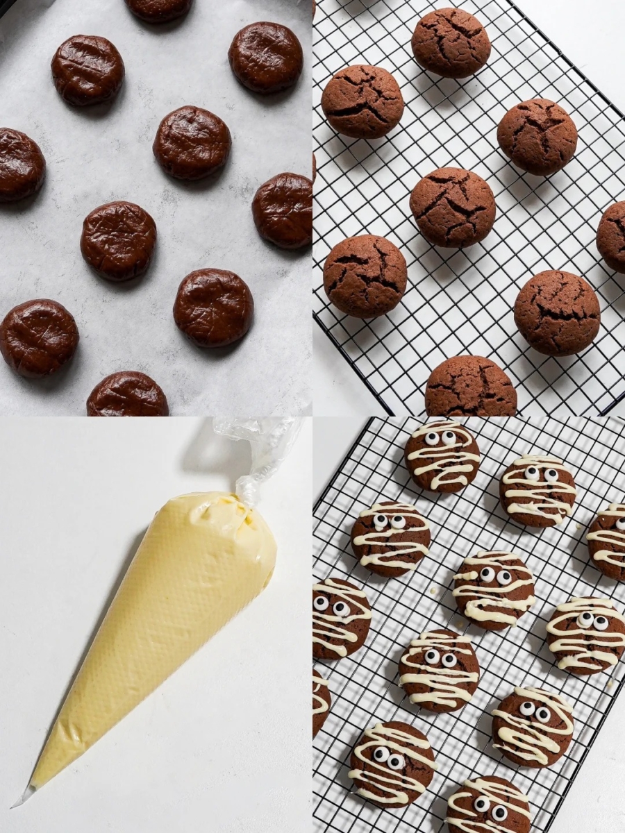 万圣节甜点：4、木乃伊可可曲奇