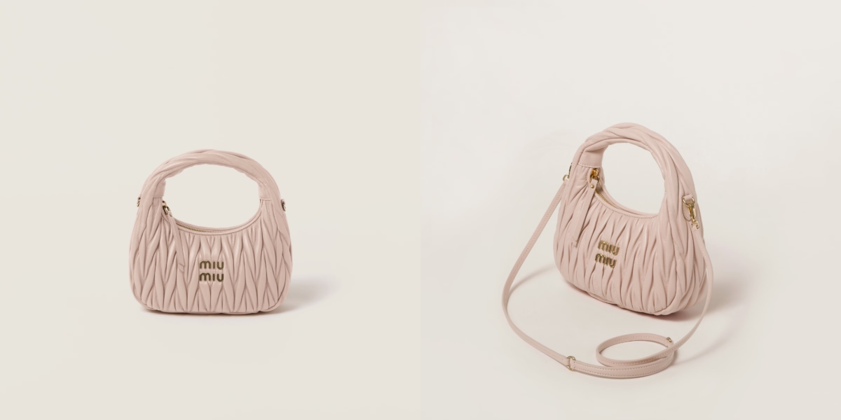 梦幻少女风名牌包包 | 5、MIU MIU Wander matelassé nappa leather hobo bag