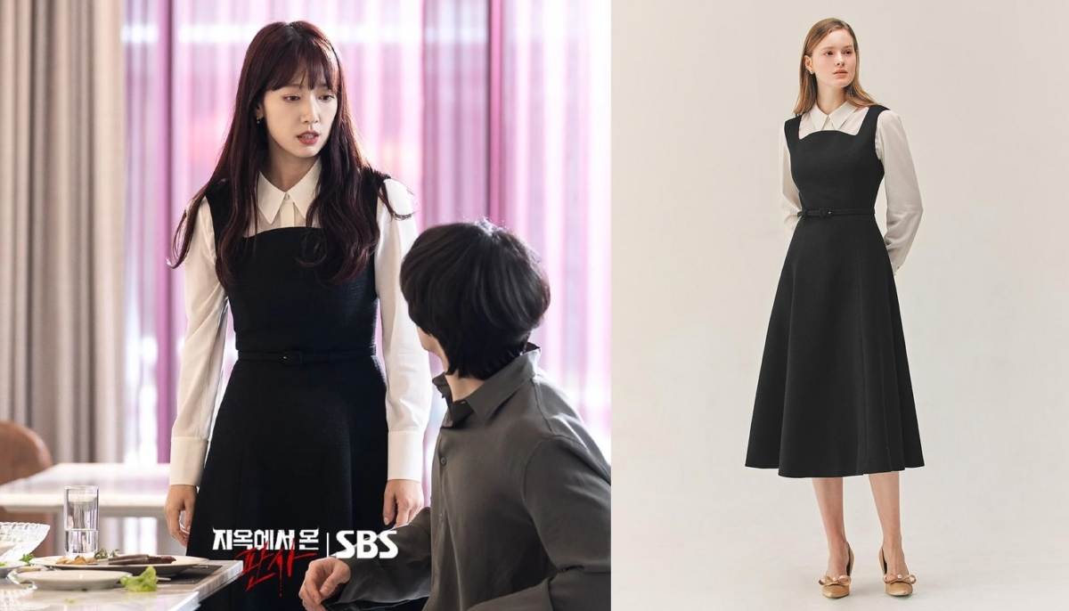 朴信惠《来自地狱的法官》穿搭示范 | 3、学院风两件式吊带