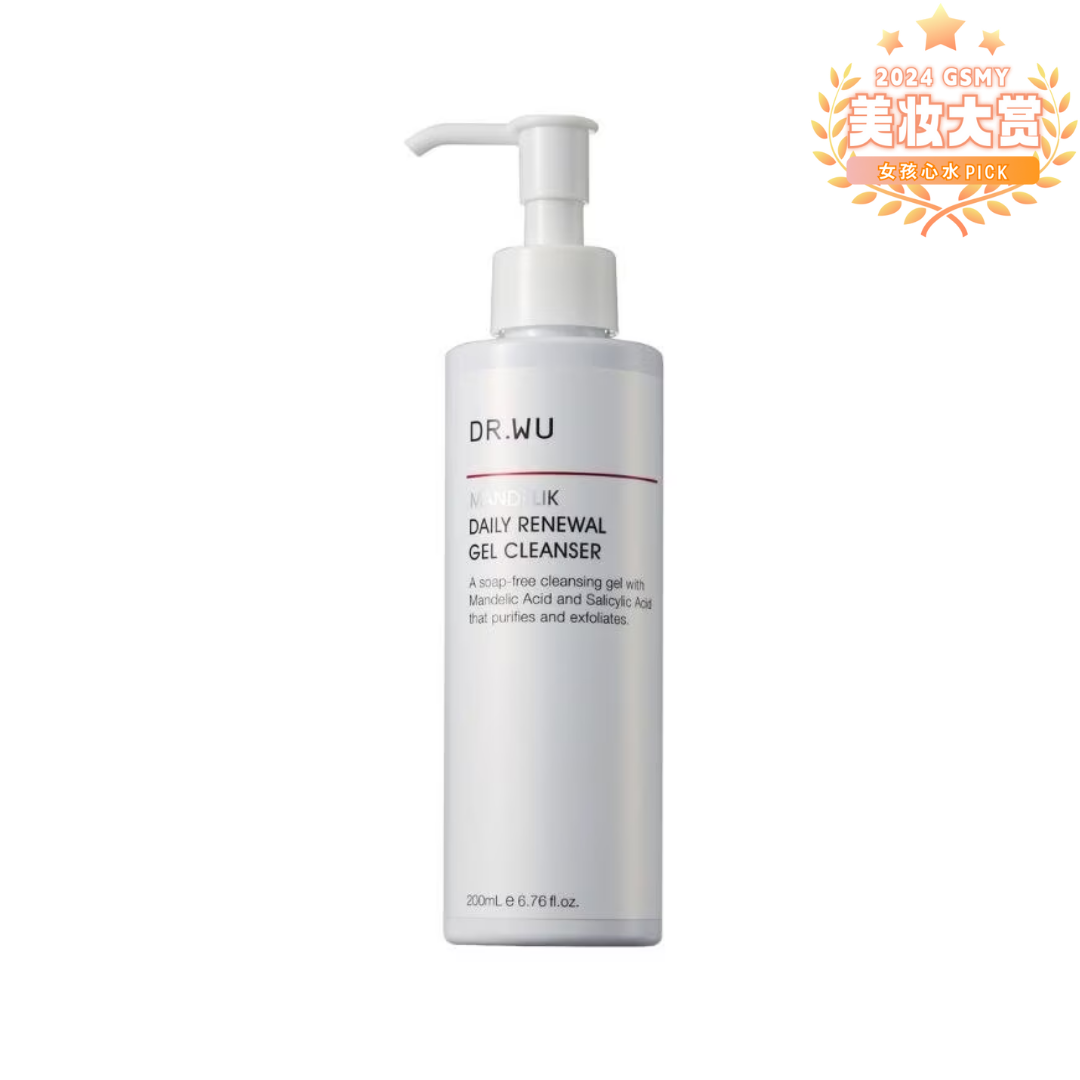 痘痘肌最爱洗面乳：DR. WU Mandelik Daily Renewal Gel Cleanser