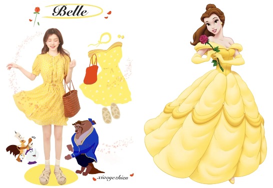 迪士尼公主穿搭：贝儿