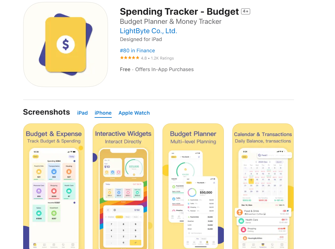 1、Spending Tracker - Budget