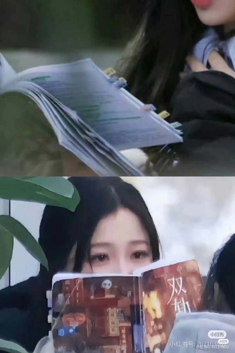 虞书欣的原剧本上贴满了标签