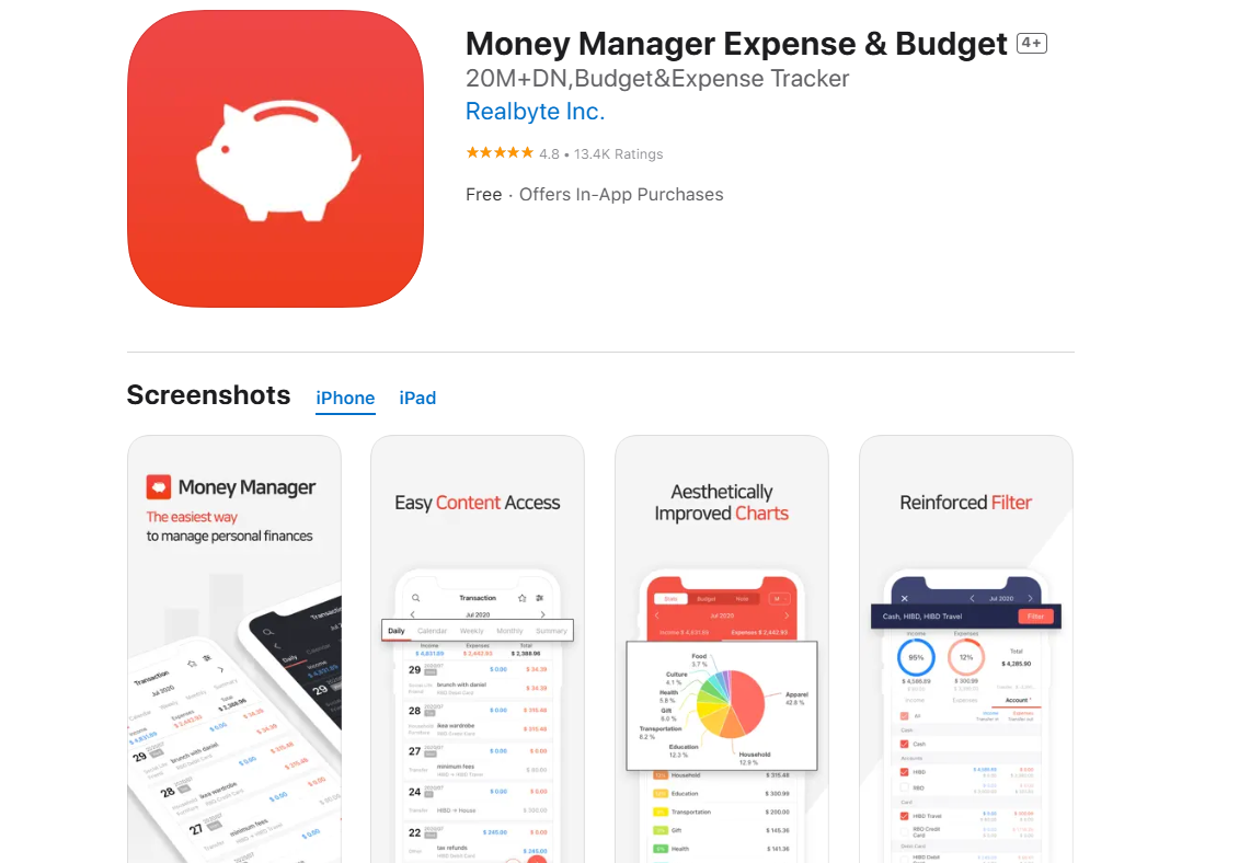 5、Money Manager Expense & Budget