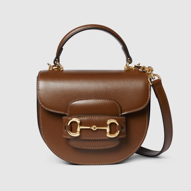 棕色系包包推荐：1. Gucci Horsebit 1955 Mini Top handle bag