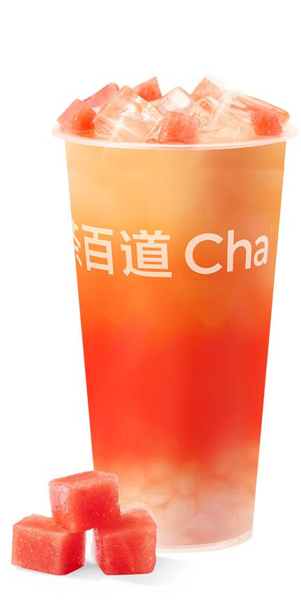 茶百道必喝推荐 #4：西瓜啵啵 Watermelon & Crystal Pearl Jasmine Tea