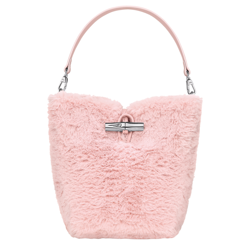 LONGCHAMP Le Roseau毛绒粉包