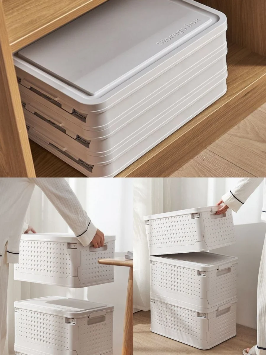 6、日式简约风可折叠收纳箱