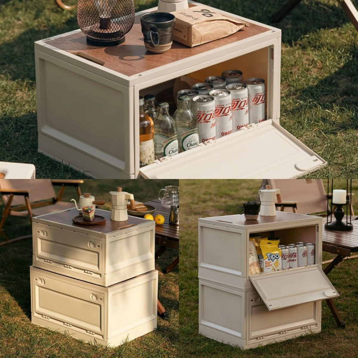 5、露营风可折叠收纳箱（双开式）