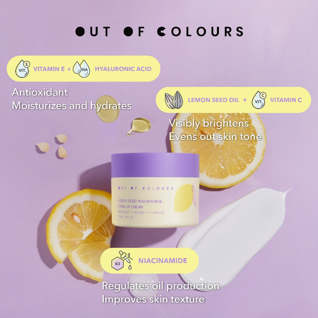 8、OUT OF COLOURS Lemon Seed Niacinamide Tone Up Cream