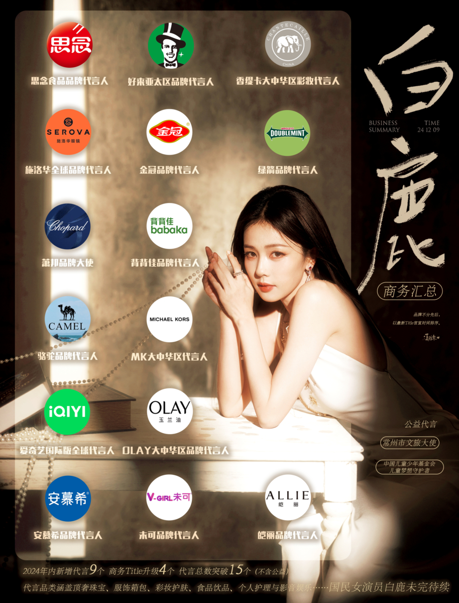 内娱最具商业价值女明星TOP 9：白鹿