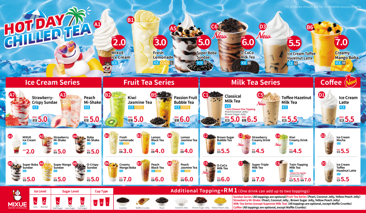 蜜雪冰城马来西亚菜单