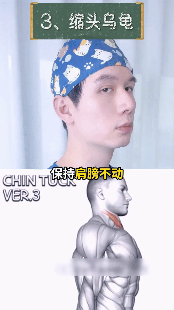 动作三：缩头乌龟