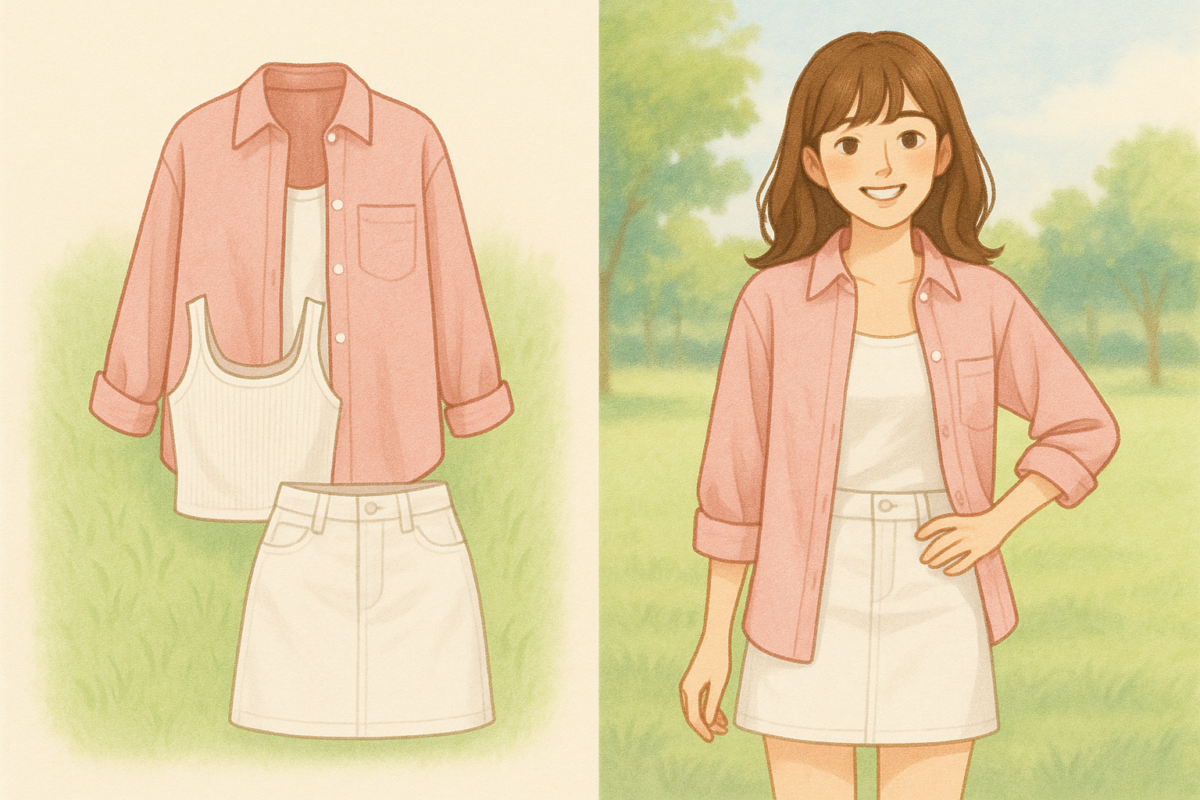 上衣长 + 裙子短