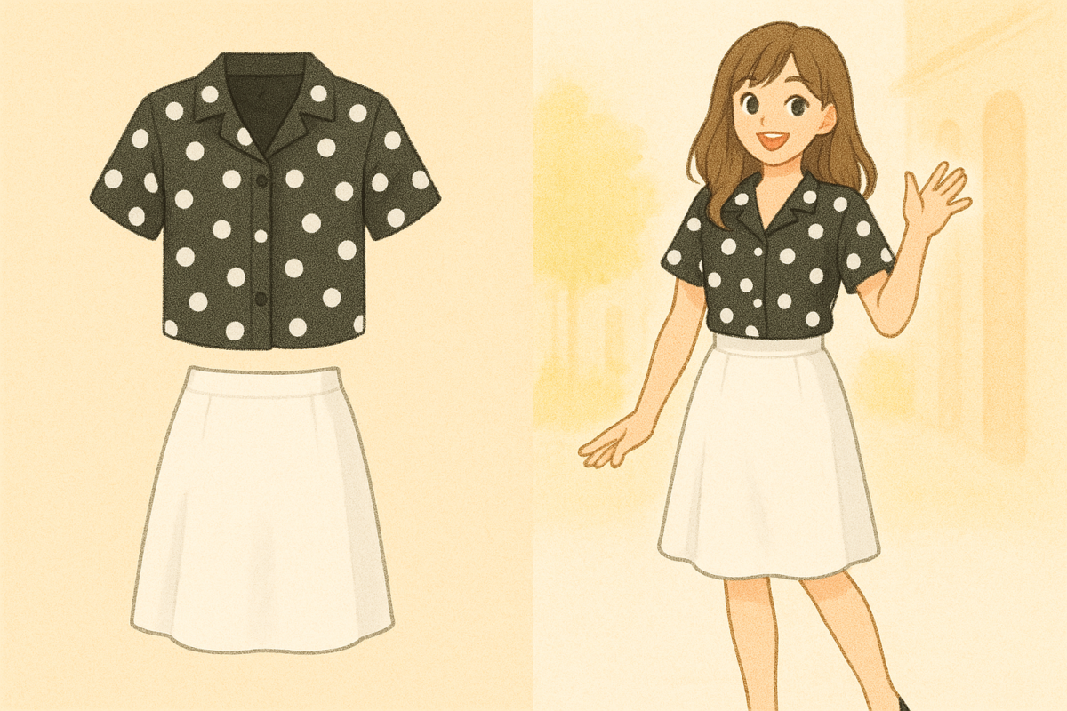 上衣越花俏 + 裙子越简单