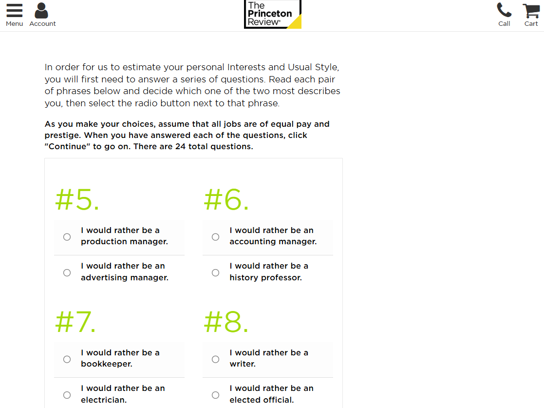 Princeton Review Career Quiz