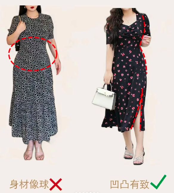 4. 连衣裙首选：V领收腰茶歇裙，优雅显瘦一步到位