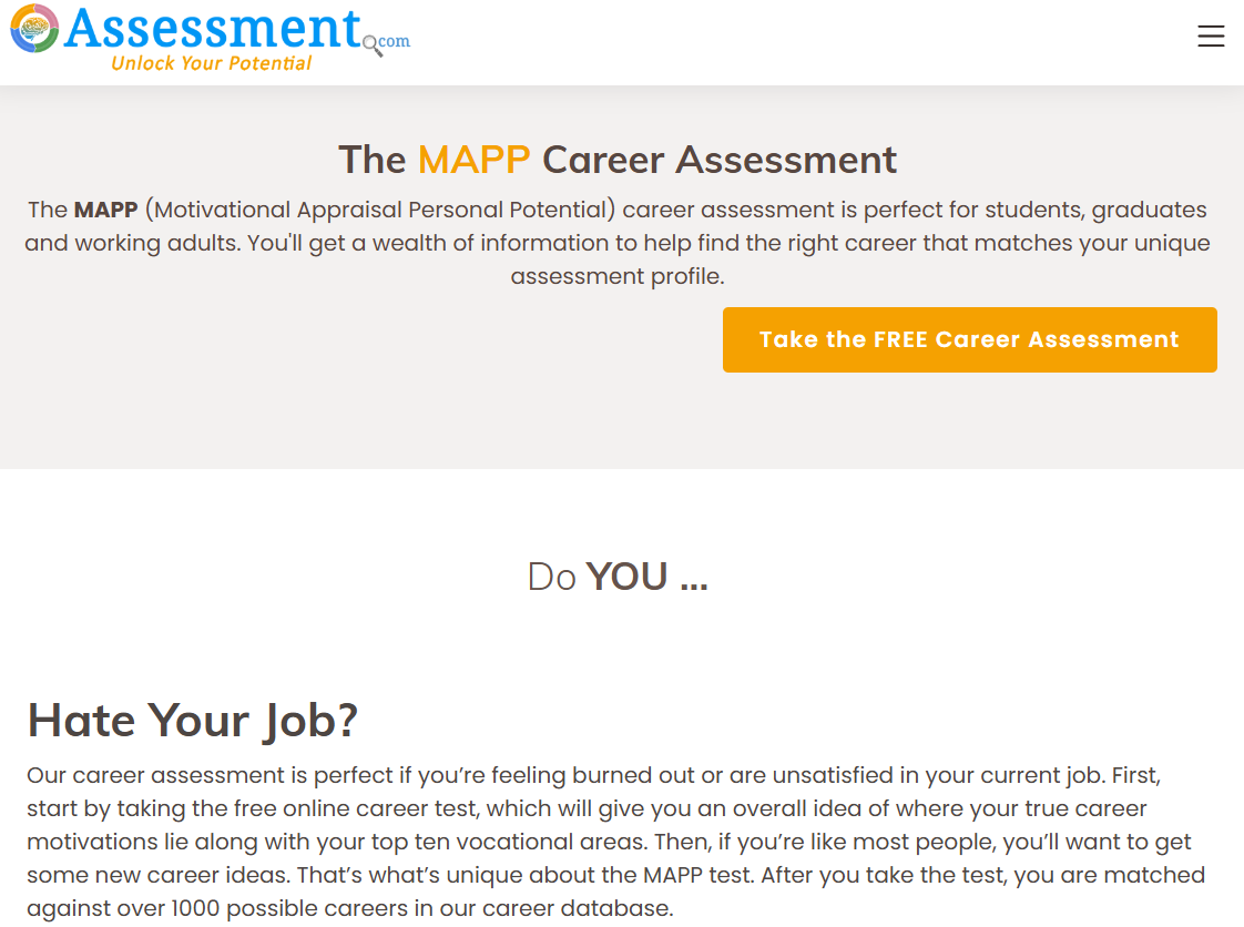 MAPP Career Assessment