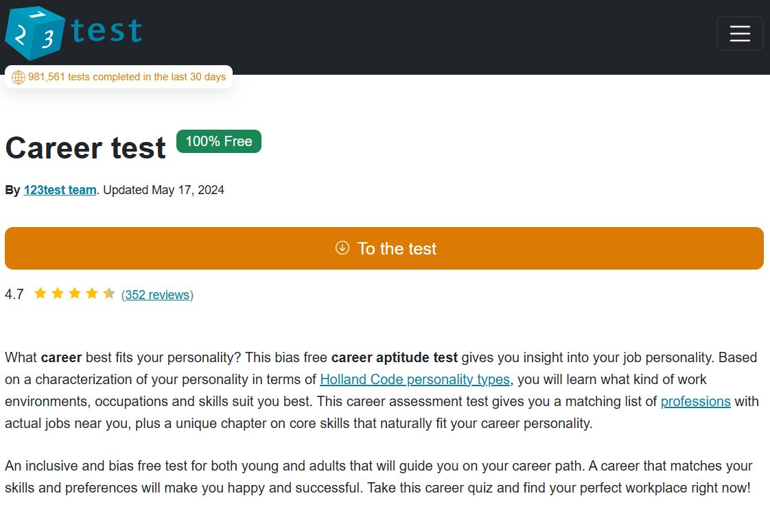 123Test Career Test