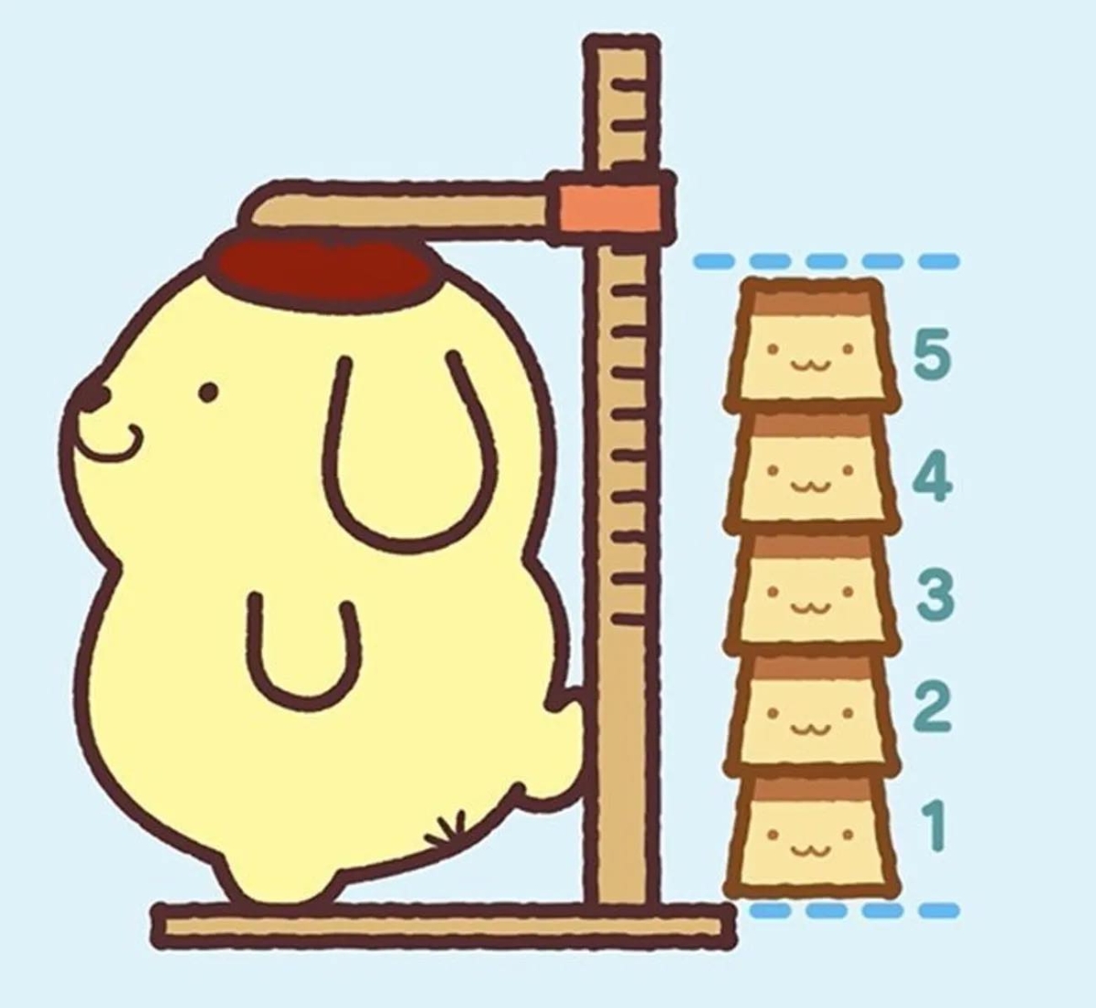 2. 他的身高，是用布丁量的！