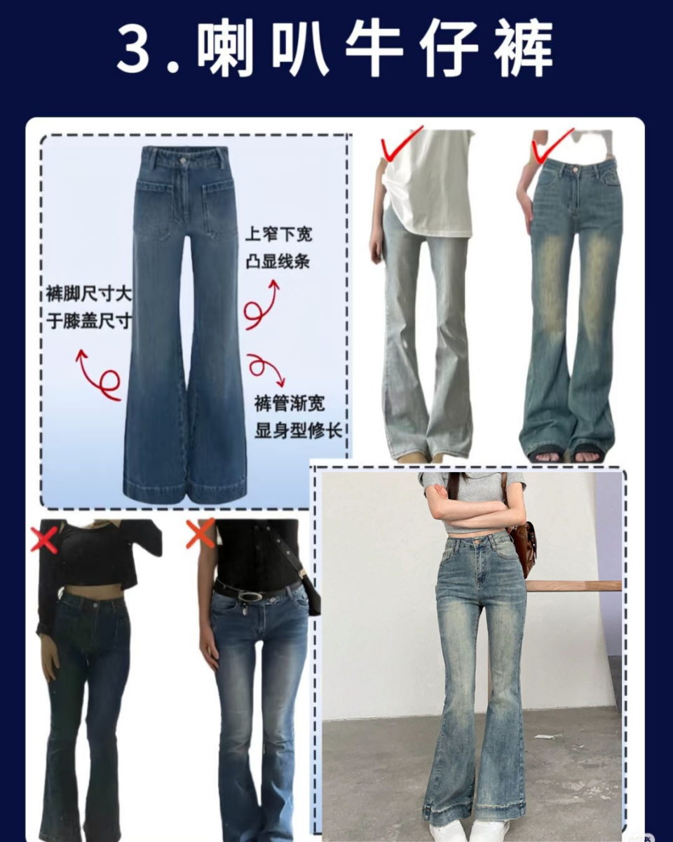 3. 喇叭牛仔裤