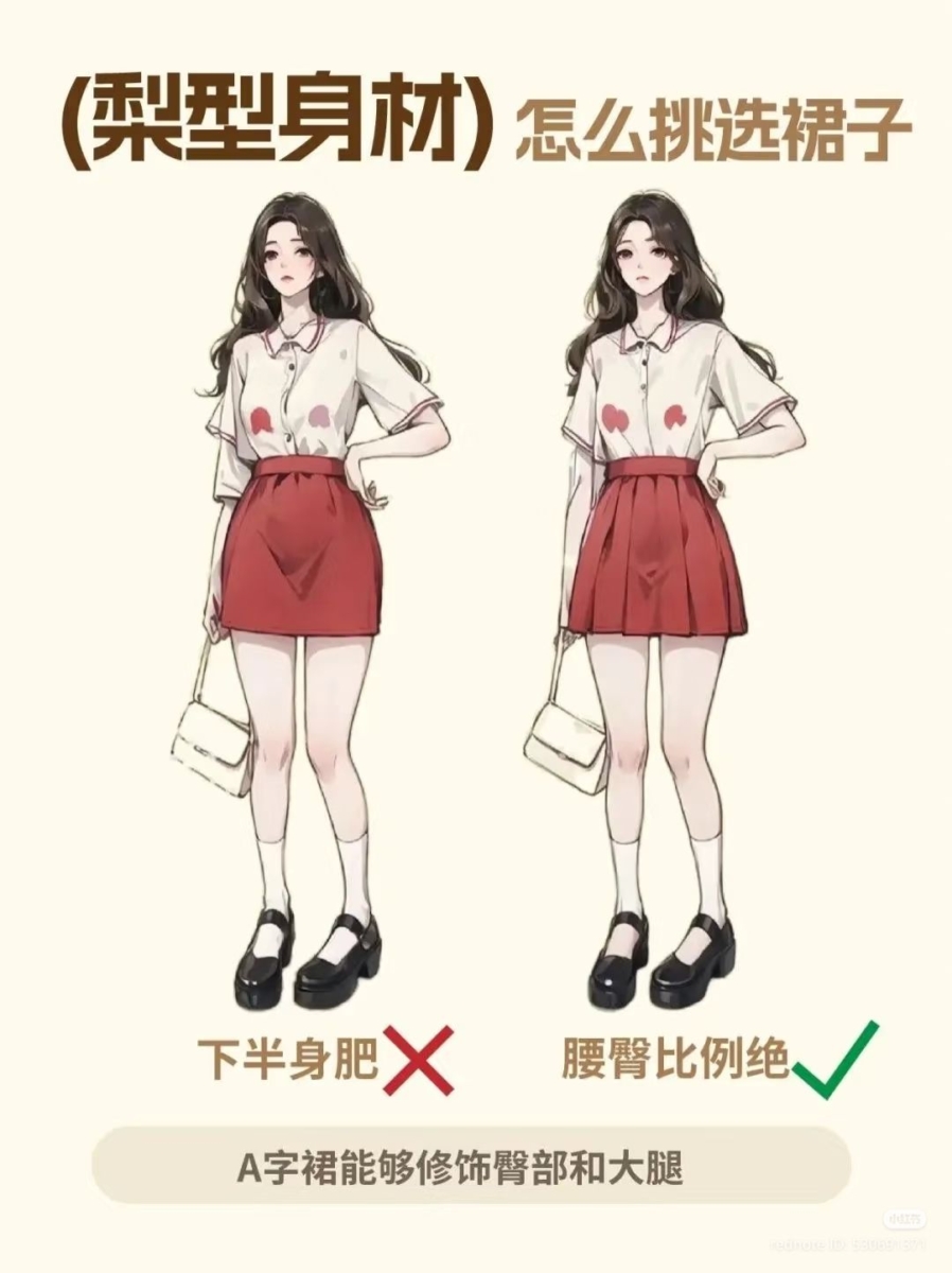 技巧四：A字裙：梨型身材的亲妈！