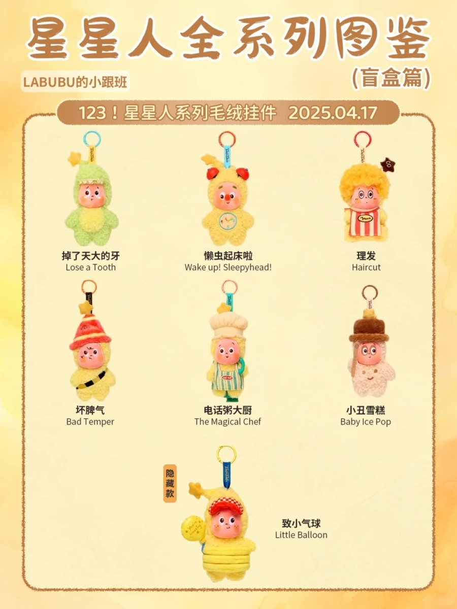 123!星星人毛绒挂件
