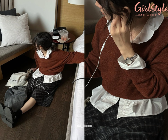 LOOK 4：焦糖奶茶叠穿套装