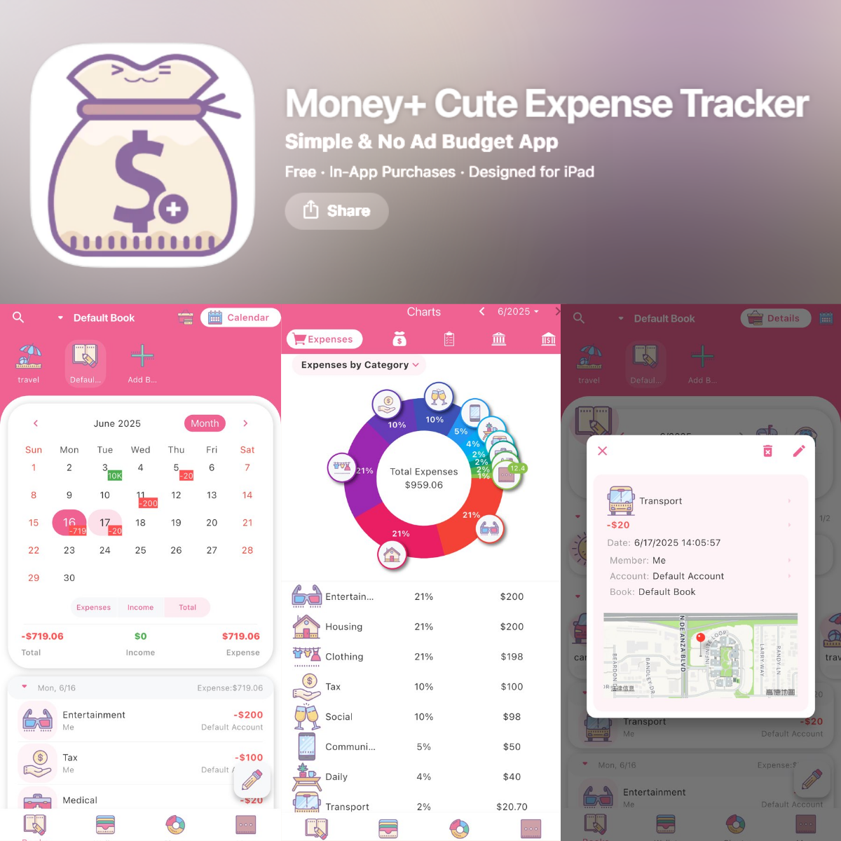Money+ Cute Expense Tracker