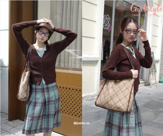 LOOK 1：巧克力薄荷学院感套装