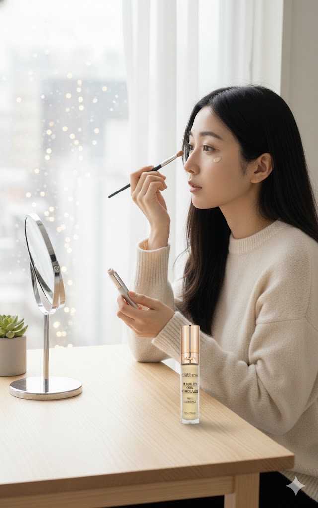 6. 日系显小脸遮瑕法：提亮关键三角区