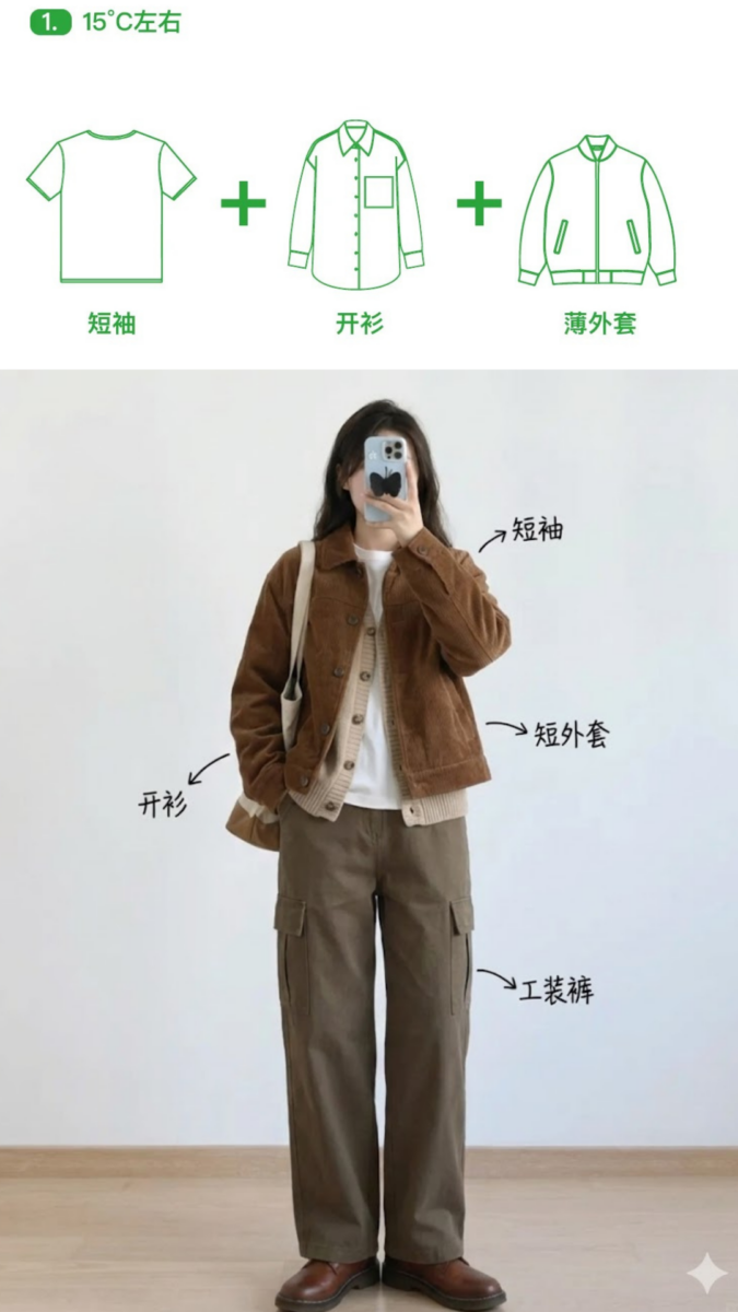 15℃左右：微凉天气的轻松层叠