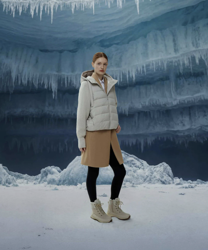 Dual Texture Dolman Sleeve Down Jacket